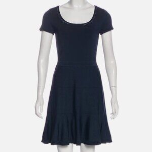 Diane Von Furstenberg Navy Ribbed Knitted Dress